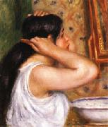 Auguste renoir The Toilette Woman Combing Her Hair oil painting